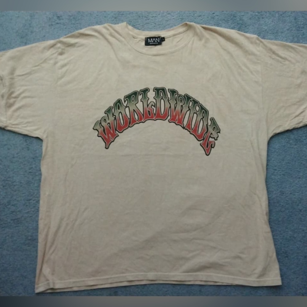 Beige Graphic Crewneck T-Shirt